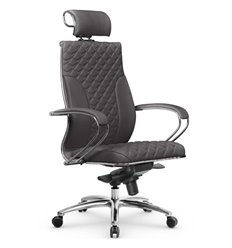 Кресло для руководителя Метта L 2c 44C/K116 серый, MPES, мультиблок, крестовина алюминий фото 1