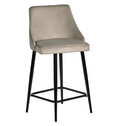 Полубарный стул Dave латте, велюр, ножки черные, с поворотным механизмом фото 1