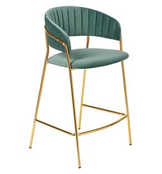 Полубарный стул Turin мятный, велюр, ножки золото фото 1