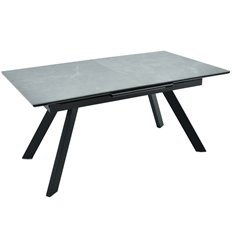 Обеденный стол Adam раскладной 140-190x90x75см, серый мрамор, чёрный, фото 1