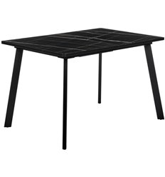 Прямоугольный стол Dublin раскладной 120-160х80х75 черный мрамор с черными ножками фото 1