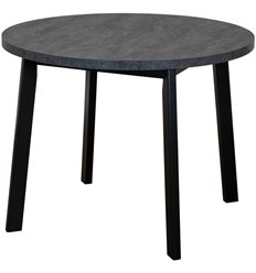 Деревянный стол Next круглый раскладной 100-130x100x76,5см, Угольный камень, чёрный фото 1