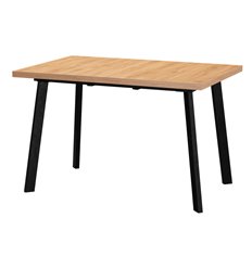 Деревянный стол Next раскладной 120-160x80x76,5см, Дуб навара, чёрный фото 1