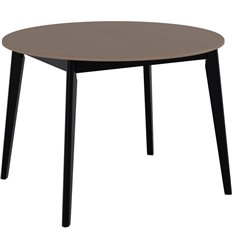 Деревянный стол Marcel круглый раскладной 110-140x110x76см, Кофе, чёрный фото 1