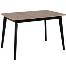 Прямоугольный стол Oslo раскладной 120-160x80x76см, Дуб Навара, чёрный фото 1