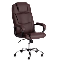 Офисное кресло TETCHAIR BERGAMO хром (22), экокожа, коричневый, 36-36 фото 1
