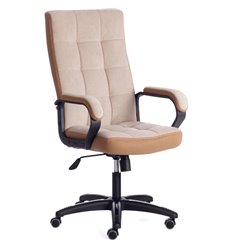 Кресло для руководителя TETCHAIR TRENDY (22) флок/ткань, бежевый/бронза фото 1