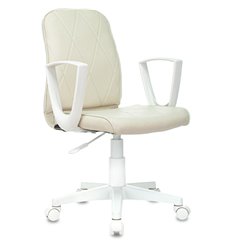 Компьютерное кресло Бюрократ CH-W327/OR-10, белый пластик, экокожа, цвет слоновая кость фото 1