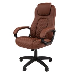 Кресло прочное CHAIRMAN 432 экопремиум коричневая фото 1