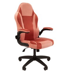 Офисное кресло CHAIRMAN GAME 55 розовый/бордо велюр фото 1