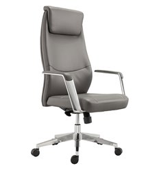 Кресло для руководителя BRABIX Premium Jazz EX-757, алюминий, экокожа, серое фото 1