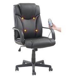 Кресло для руководителя BRABIX Relax MS-001, 4 массажных модуля, экокожа, черное фото 1