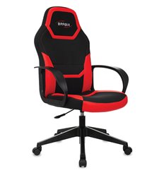 Игровое кресло BRABIX Alpha GM-018, ткань/экокожа, черное/красное, фото 1