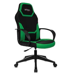 Игровое кресло BRABIX Alpha GM-018, ткань/экокожа, черное/зеленое, фото 1