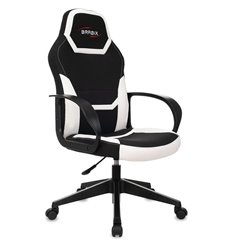 Игровое кресло BRABIX Alpha GM-018, ткань/экокожа, черное/белое, фото 1