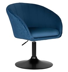 Офисное кресло DOBRIN Edison Black LM-8600 синий велюр, черное основание фото 1