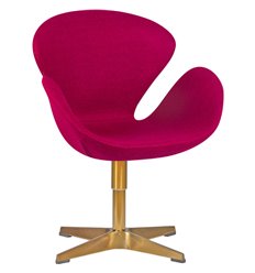 Кресло для посетителя DOBRIN SWAN LMO-69A бордовая ткань, золотое основание фото 1