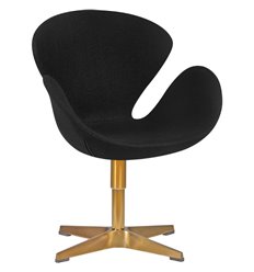 Офисное кресло DOBRIN SWAN LMO-69A черная ткань, золотое основание фото 1