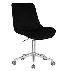 Офисное кресло DOBRIN Dora LM-9518 черный велюр, хром фото 1
