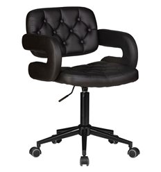 Офисное кресло DOBRIN Larry Black LM-9460 черная экокожа, основание черное фото 1