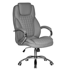 Кресло компьютерное DOBRIN Chester LMR-114B grey, экокожа, цвет серый фото 1
