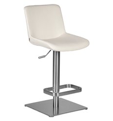 Барный стул DOBRIN Aldo LMO-A94D белая экокожа, нержавеющая сталь, фото 1