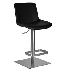 Барный стул DOBRIN Aldo LMO-A94D черная экокожа, нержавеющая сталь, фото 1