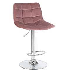 Барный стул DOBRIN Tailor LM-5017 пудрово-розовый велюр, основание хром фото 1