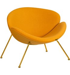 Офисное кресло DOBRIN Emily LMO-72 желтая ткань, ножки золото фото 1