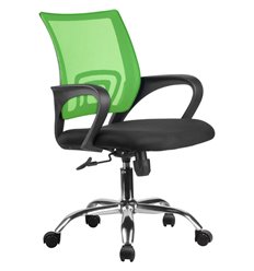 Компьютерное кресло Riva Chair 8085 JE зеленое, хром, спинка сетка, фото 1