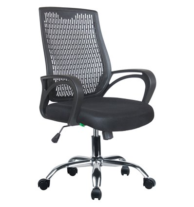 Riva Chair 8081 Е черное, хром, пластиковая спинка