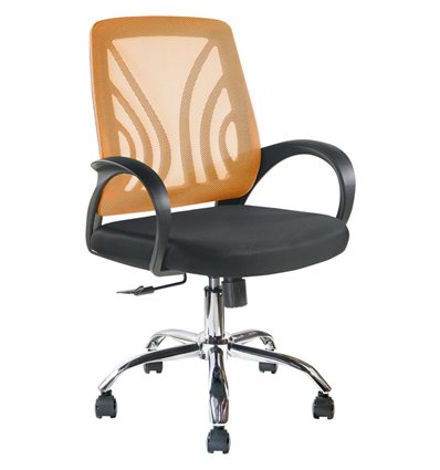 Riva Chair 8099Е оранжевое, хром, спинка сетка