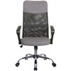 Riva Chair 8074 F серое, хром, спинка сетка, подголовник ткань фото 2