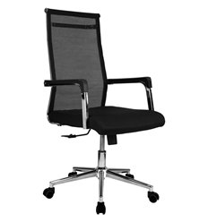 Кресло для оператора Riva Chair Net 705E черное, хром, спинка сетка фото 1