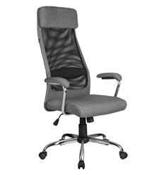 Кресло для руководителя Riva Chair 8206 HX серое, хром, спинка сетка, фото 1