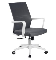 Компьютерное кресло Riva Chair Like B819 серое, белый пластик, спинка сетка фото 1