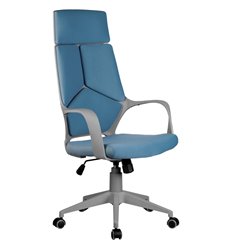 Офисное кресло Riva Chair Iq Rv 8989 синее, серый пластик, ткань фото 1