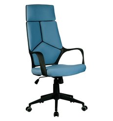 Офисное кресло Riva Chair Iq Rv 8989 синее, черный пластик, ткань фото 1