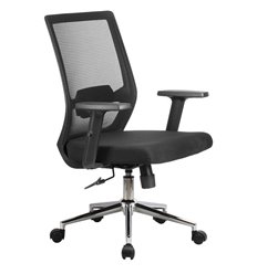 Кресло для руководителя Riva Chair Fix 851E черное, хром, спинка сетка фото 1