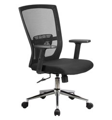 Ортопедическое кресло руководителя Riva Chair 831E черное, хром, спинка сетка фото 1