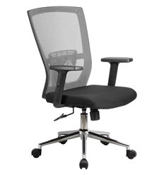 Офисное кресло Riva Chair 831E серое, хром, спинка сетка фото 1