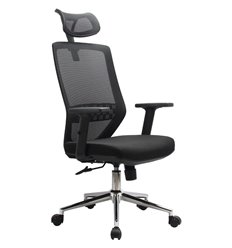 Офисное кресло Riva Chair Alt 833 H черное, хром, спинка сетка фото 1