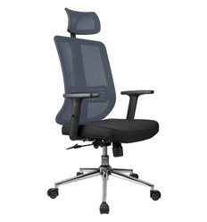 Офисное кресло Riva Chair Box A663 серое, хром, спинка сетка фото 1