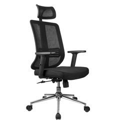 Офисное кресло Riva Chair Box A663 черное, хром, спинка сетка фото 1