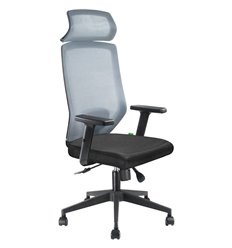 Кресло для руководителя Riva Chair A755 серое, спинка сетка фото 1