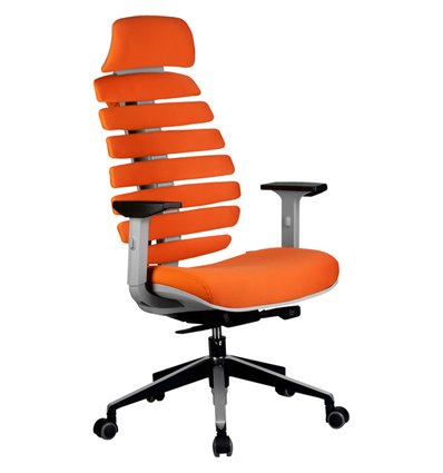 Riva Chair SHARK оранжевый, алюминий, серый пластик, ткань
