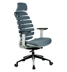 Кресло эргономичное Riva Chair SHARK серый, алюминий, серый пластик, ткань фото 1