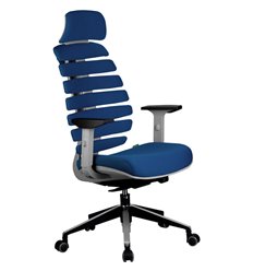 Кресло эргономичное Riva Chair SHARK синий, алюминий, серый пластик, ткань фото 1