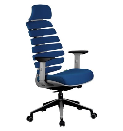 Riva Chair SHARK синий, алюминий, серый пластик, ткань