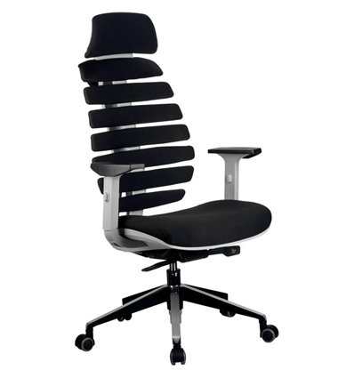 Riva Chair SHARK черный, алюминий, серый пластик, ткань